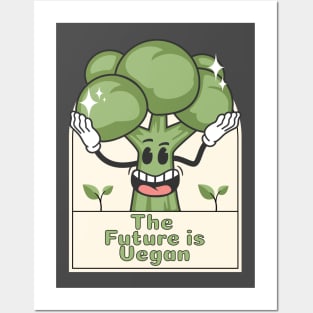 The future is vegan. Illustration with broccoli Posters and Art